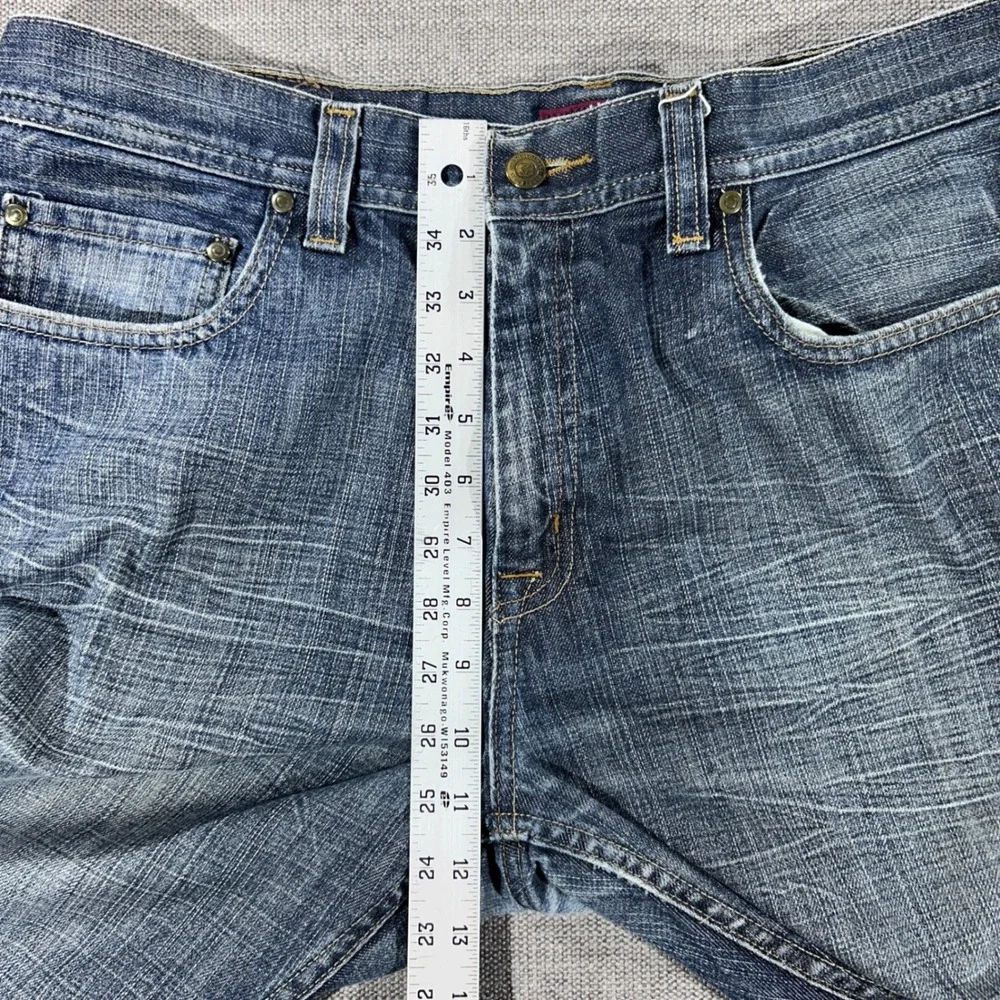 Perry Ellis Straight Leg Jeans Mens 36x32 Blue Good Cotton Denim 1506